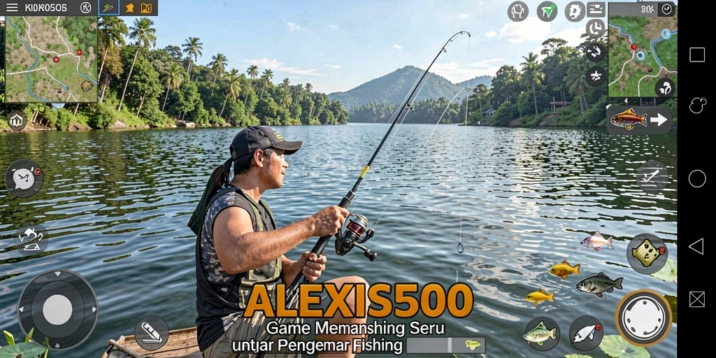 Gameplay menegangkan saat menangkap ikan besar di ALEXIS500.