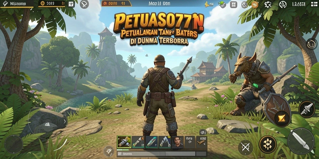 Screenshot NGASO77 menampilkan suasana eksplorasi di dunia terbuka.