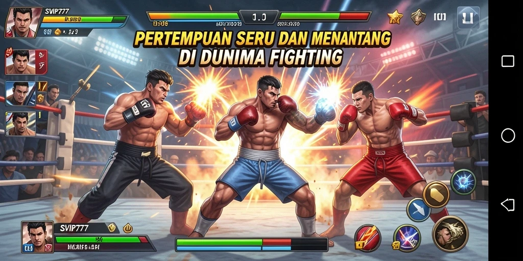 Tampilan gameplay SVIP777 yang mendebarkan saat karakter bertarung.